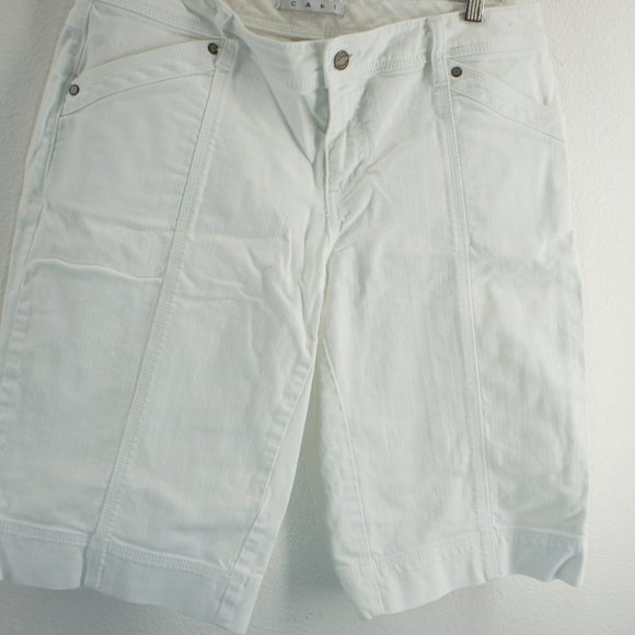 CAbi Shorts Cabi White Denim Bermuda Shorts Size 8 Poshmark